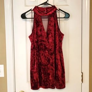 Rock&Republic Velvet Halter Blouse